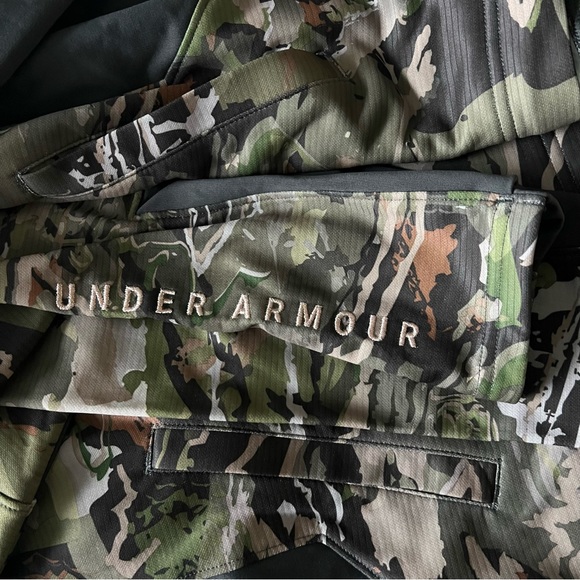 Under Armour Forest Camo Fleece Liner Sweatshirt 1/4 Zipper Size XL - Picture 4 of 13